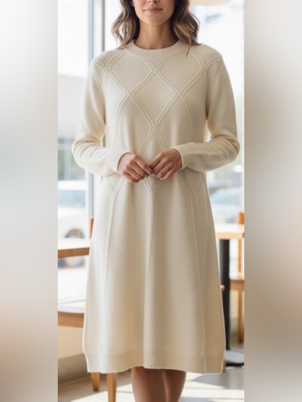 NWT Express cream sweater dress size XL